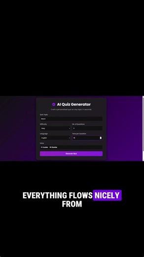 AI Interactive Quiz Generator 🚀 | Build Quizzes with AI in React #opensource #reactjs #fullstack