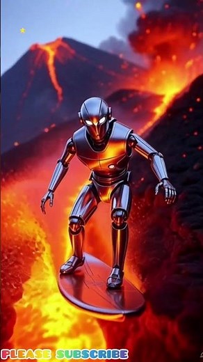 “Robot’s Fearless Journey Through Fiery Volcano Lava 🌋🤖”