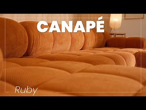 Canapé modulable 4-5 places en velours texturé - Ruby
