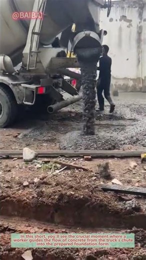 How a Concrete Truck Pours a Foundation