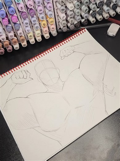 Replying to @deliriaart Gotta flex on em girl lol //Kittsune | draw