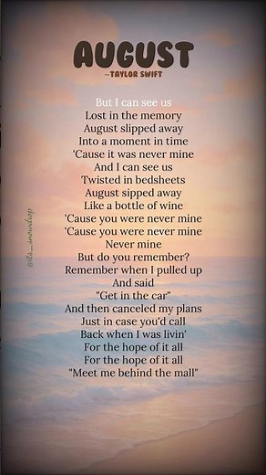 August - Taylor swift (lyrics) #august #taylorswift #lyrics #trending #shorts #folklore #song #trend