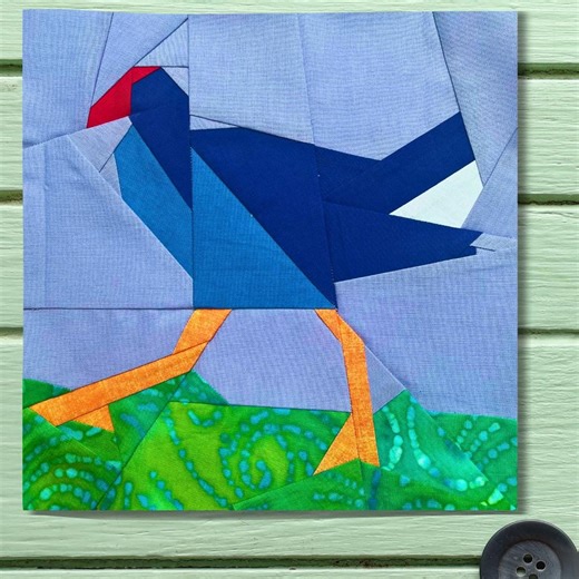 Pukeko Bird Quilt Block Pattern Printable Foundation Paper Piecing Pattern FPP Native New Zealand Downloadable PDF - Etsy