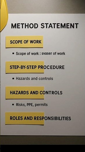 Method Statement(1 MINUTE) - Safety, Hazards and Work Procedures