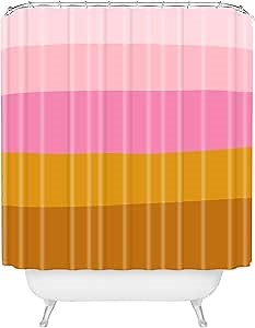 Society6 June Journal Abstract Organic Stripes Shower Curtain, 72" x 69" x 0.1", Multi