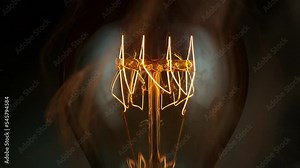 Super slow motion of flashing light bulb at 1000 frames per second