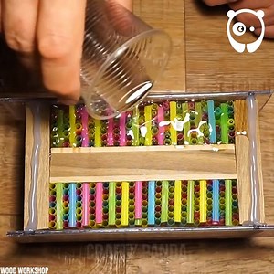 Using straws to make a colorful vase By Wood Workshop: youtube.com/channel/UCPfFyT27FFabZWQsLbERo1A | Crafty Panda