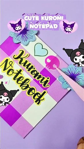 Cute Kuromi Notepad 💞#diy #diycraft #cutecraft #backtoschool #craft #sanrio #kuromi #shorts #クロミ