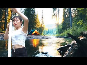 Free Bushcraft | Surviving in Nature: Girl Camp by a Remote Forest Stream
