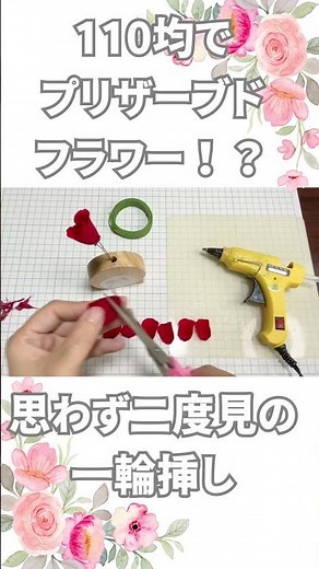 【セリア100均のプリザーブドフラワーはすごい！】安いのに本物のお花♪プリザーブドフラワーの一輪挿しアレンジ🌹