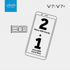 11K views · 503 reactions | The Vivo V7 and V7+ offers two nano-SIM card slots along with a dedicated microSD card slot (256GB). So you don't have to sacrifice connectivity for storage. #VivoV7 #VivoV7Plus | vivo | Facebook