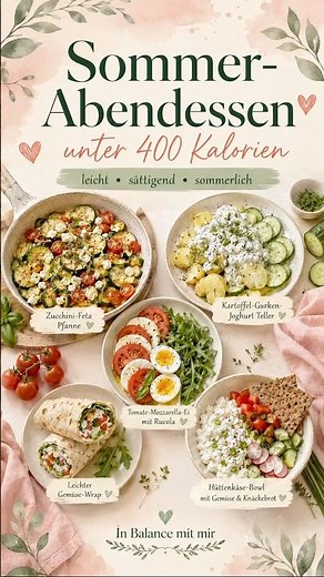 Sommer-Abendessen unter 400 Kalorien | Leicht, sättigend & schnell gemacht #gesundleben #selfcare