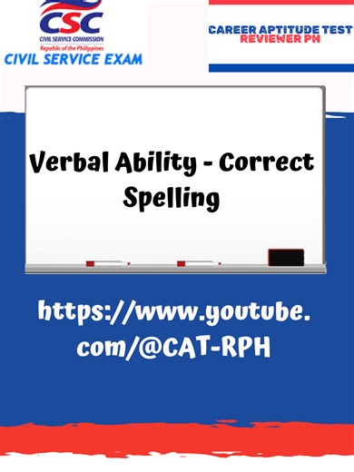 Verbal Ability - Correct Spelling #civilserviceexam #quiz #spelling