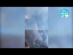 Wind vortex appears at Kilauea eruption site
