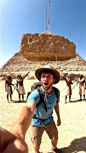 Ancient Egyptian levitation caught on camera! 🤯 #ancientegypt #pyramidmystery #timetravel #Shorts