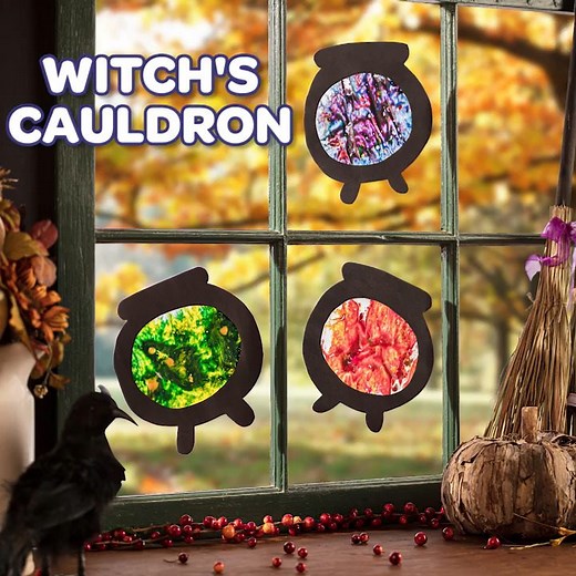 Put a spooky spin on crayon melting art! Learn how to make a Witch’s Cauldron as part of your bewitching DIY Halloween decorations | Crayola