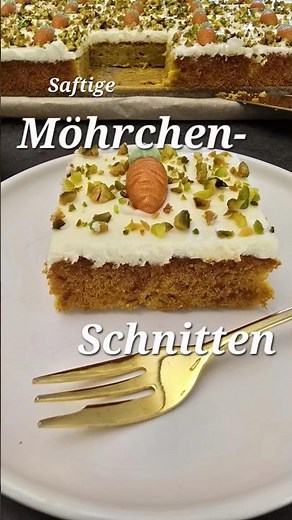 Oster-Must-have: Saftige Möhrchen-Schnitten! 🥕🍰​Saftiger Teig, fluffige Creme einfach perfekt zum 🐰