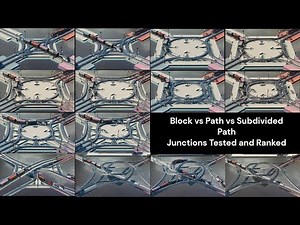 Satisfactory - Block, Path, and Subdivided Path 4-Way Train Junction Comparison