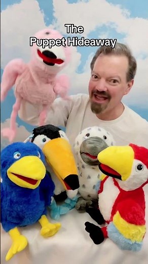 Puppet of the Day - Flamingo puppet made by Just Qunseen - The Puppet Hideaway with Eric Thomsen