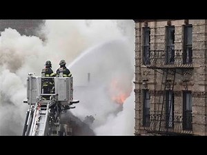 The moment when New York building collapsed