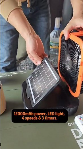 Stay Cool Off-Grid! Ninonly Solar Fan – 4 Speeds, 3 Timers & USB/Solar Charging #ninonly