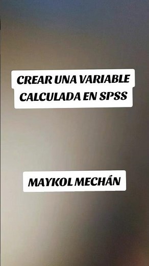 How to create a calculated variable in IBM SPSS Statistics step by step ✅️ #spss