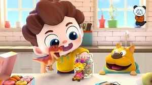 超级宝贝JoJo益智动画：玩具恐龙长成巨大的恐龙，姐姐乔尼害怕恐龙