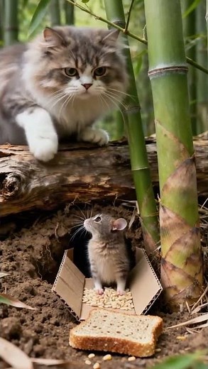 The cat stared at the mouse intently. #cute #cat #mouse 🐹🐱🐹#mousemurah #catlife #cat #cute #funny