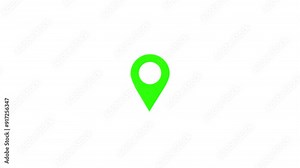 Map pin pointer on GPS Map tracker sign location icon animation.