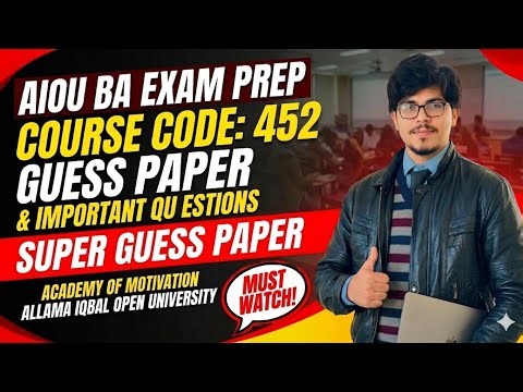 452 guess paper BA 2026 | AIOU BA guess paper | 452 important question for exam | exam preparatio