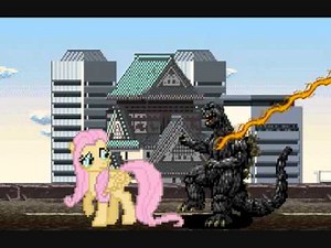 Fluttershy Meets Godzilla
