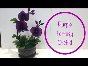 How To Make Easy Nylon Stocking Flower Step By Step ( Purple Fantasy Orchid )