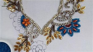 138K views · 919 reactions | Easy beaded neck design for dress/beads work Full Video link: https://youtu.be/0ZZ4g-Izrjw www.pinterest.com/nakshikathaonnet | Cherry Blossom | Facebook