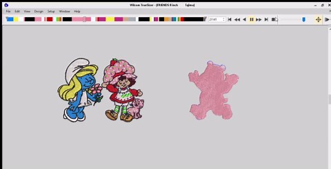 Cute Cartoon Friends Embroidery Design, Retro Style Character Group Stitch File, Vintage Classic Friends Machine Embroidery Pattern