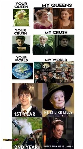 Your Queen vs My Queens 😂 | Your Crush vs My Crush | Harry Potter Meme ⚡🪄 #harrypotterfan #harrymeme