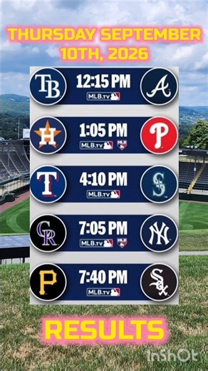MLB Thursday September 10th, 2026 Results #mlb #results #shorts #baseball