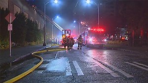 Crews battle another fire at old Seattle Times building