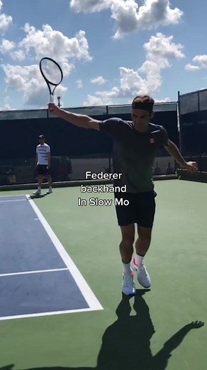 Slow Motion Federer Backhand - Satisfying Tennis Shot