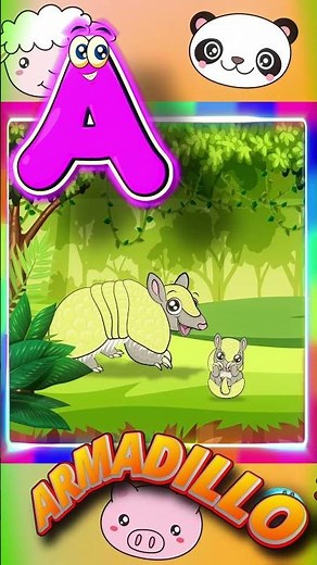 A is for Armadillo 🐾 B is for Bear | Baby Animals ABC Song #shorts