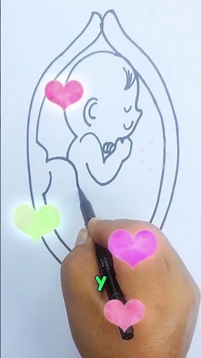 DIBUJA UN BEBÉ EN EL VIENTRE FÁCIL Y TIERNO
