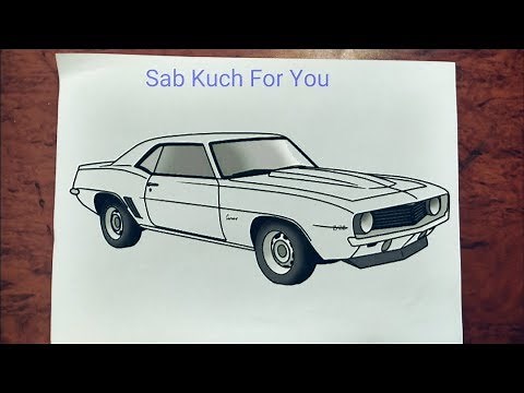 19# How to Draw Muscle car |1969 Chevrolet Camaro Z/28| Step by step easily 😊