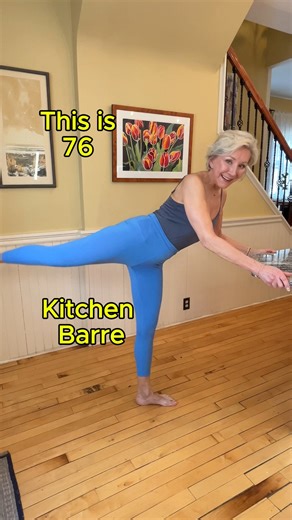 NadjaPiatka - your guide to ageless living on Instagram: "Your kitchen counter = your barre. Glutes, thighs, posture, balance—done at home, on your schedule. 🕴If you can stand at a counter, you can do this. 💪 💬 For all my free mix-and-match exercise videos, comment HOME and I’ll send them straight to your DM. OR See my website NadjaEatMoveGlow.com for more free healthy tips ✅ Make sure to “Follow” me please – otherwise the links often DON”T show up in your inbox. ❤️I’m so glad you found me. �