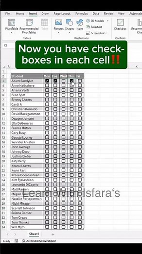 Excel Checkbox Shortcut You MUST Know! ⏱️ (2-Second Trick)