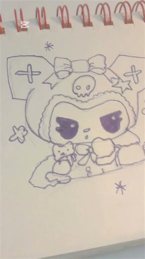 Drawing Kuromii^^🫧🍰🎀#drawing #art #sketch #sanrio #aesthetic #cute #cutecore #kawaii #trend 🎀