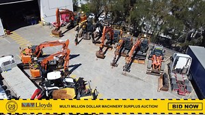 LIVE Simulcast Multi-Million Dollar Machinery Surplus Auction! Work-ready, serviced machines including: 🚜 2019 Hitachi ZW250-5 Wheel Loader 🚜 2022 Hidromek HMK 102S Backhoe Loader 🚜 2020 John Deere 325G Pozi Track 🚜 2022 Hitachi ZX260LC-5B Excavator PLUS more from trusted brands like Komatsu, Doosan, Wacker Neuson & John Deere. 🗓️ Auction closing: 10th September, 10am. 🔗 Bid now: https://bit.ly/468jeL1. #MachineryAuction #HeavyEquipment #JohnDeere #Hitachi #Komatsu #Doosan | Lloyds Auction