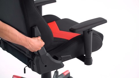 Computer Gaming Chair with LED Lights, RGB Video Gaming Chair with Comfortable Leather and High Back, Gaming Chair with Adjustable Lumbar Support for Adults and Teens （Red）