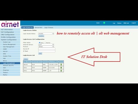 how to remotely access olt? | olt web management?
