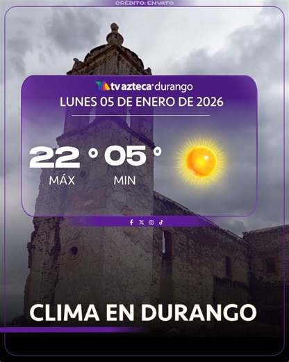 Clima para el día de hoy en #Durango #Noticias | TV Azteca Durango