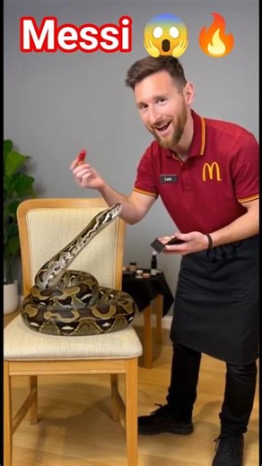 Messi Doing Makeup on a Giant Python! 😲🐍💄 | Funny AI Animation #messi #usa #shorts #comedy #video