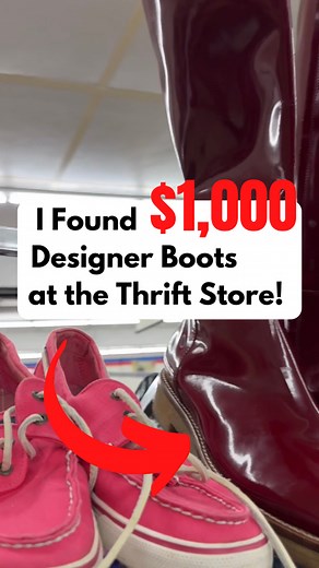 5.4M views · 57K reactions | Has this ever happened to you?? The best adrenaline rush is finding something amazing at the thrift store! #thrifted #designerboots #marniboots #thriftstorefinds | Juliet’s Finds | Facebook